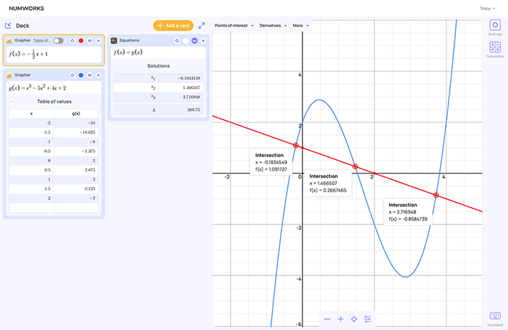 A screen shot of the numworks board