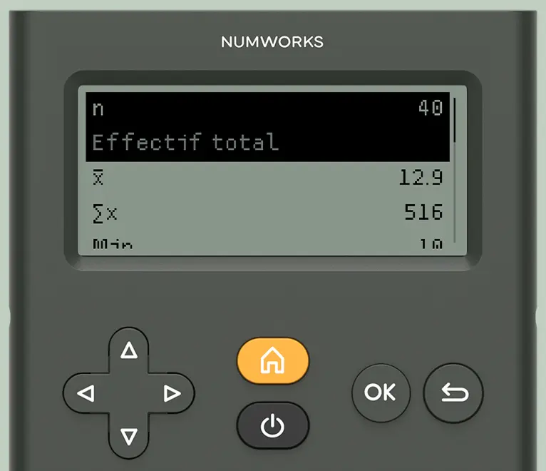 La calculatrice scientifique dans l'application Statistiques