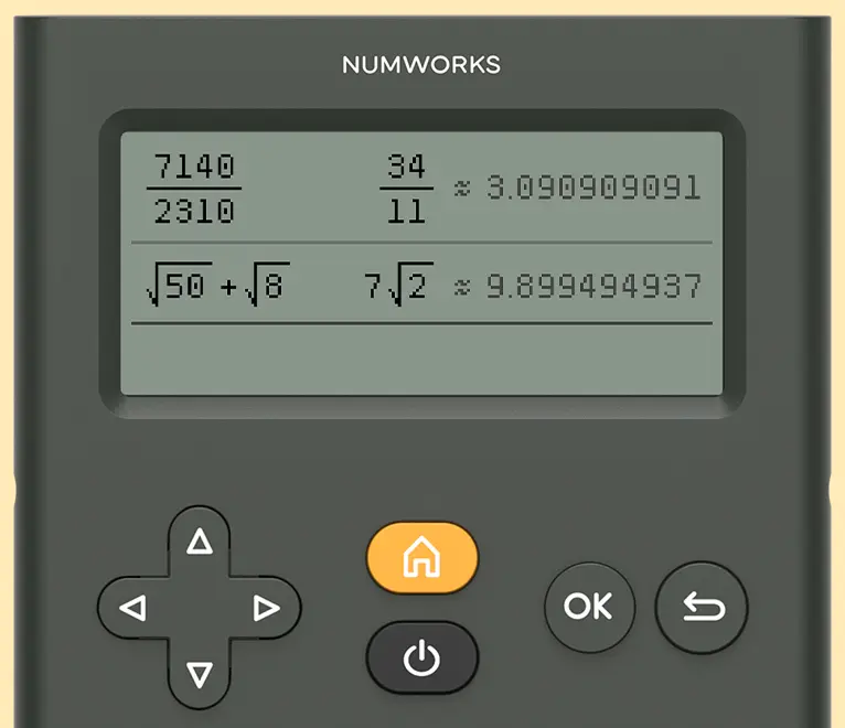 La calculatrice scientifique dans l'application Calculs